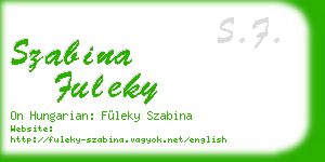 szabina fuleky business card