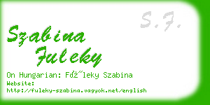 szabina fuleky business card